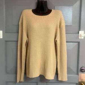 Polo Ralph Lauren‎ Ribbed Knit Tan Women’s Long Sleeve Pull On Crew Neck Sweater